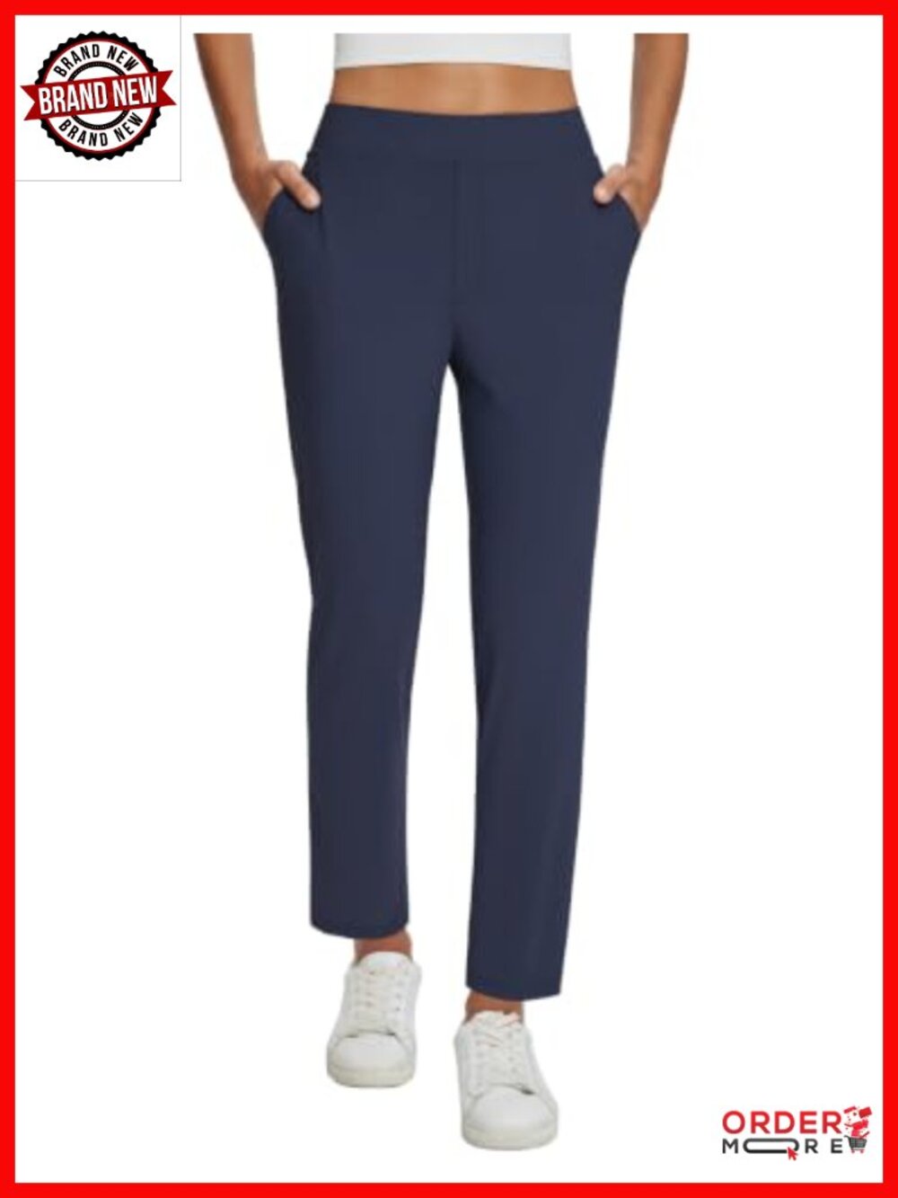 Women's Golf Pull On Pants with Pockets Business Casual Travel Dress Slacks